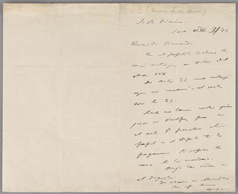 Primera imagen del registro Carta de Benjamín Vicuña Mackenna a Bernardo Vicuña