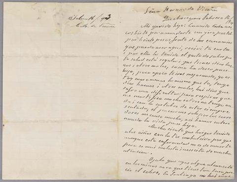 Primera imagen del registro Carta de Carmen Mackenna a Bernardo Vicuña