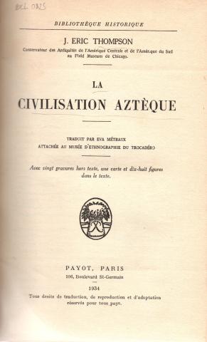 Primera imagen del registro La civilisation Aztéque