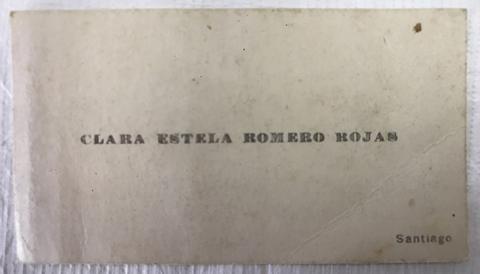 Primera imagen del registro Tarjeta de Presentación de Clara Estela Romero Rojas