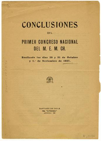 Primera imagen del registro Conclusiones del Primer Congreso Nacional del M.E.M.CH
