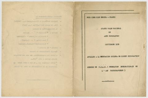 Primera imagen del registro Cuarto Salón Nacional de Arte Fotográfico. Foto Cine Club Endesa-Huasco. Septiembre 1976