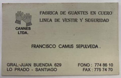 Primera imagen del registro Tarjeta de Manuel Medina García. Comercializadora de Papeles y Cartones