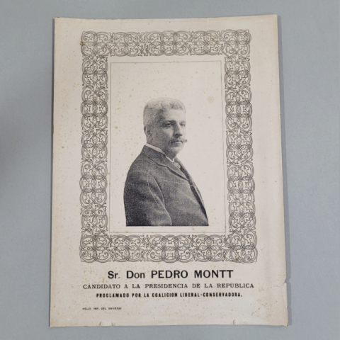 Primera imagen del registro Retrato de Don Pedro Montt candidato a la presidencia